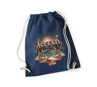 Hippowarehouse Celestial Desert Graphic Crystal Geometry Fantasy Art Vintage Style Drawstring Cotton School Gym Bag 37cm x 46cm, 12 litres