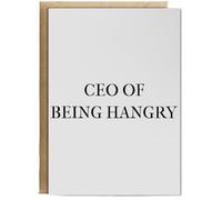 Hippowarehouse CEO of being hangry Personalised Card A6 with envelope for him for her Funny Cards for Men and Women Blank inside option