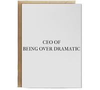 Hippowarehouse CEO of being over dramatic Birthday Card A5 Personalised with envelope for him for her Funny Cards for Men and Women Blank inside option