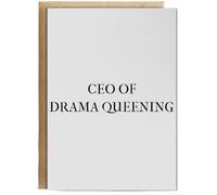 Hippowarehouse CEO of drama queening Personalised Card A6 with envelope for him for her Funny Cards for Men and Women Blank inside option