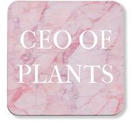 Hippowarehouse CEO of Plants printed coaster gloss finish durable backing 9cm x 9cm 2 pack