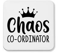 Hippowarehouse Chaos Co-ordinator printed coaster gloss finish durable backing 9cm x 9cm 2 pack