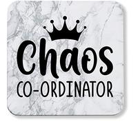 Hippowarehouse Chaos Co-ordinator printed coaster gloss finish durable backing 9cm x 9cm 2 pack
