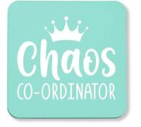 Hippowarehouse Chaos Co-ordinator printed coaster gloss finish durable backing 9cm x 9cm 2 pack