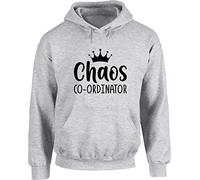 Hippowarehouse Chaos Co-ordinator unisex Hoodie hooded top (Specific size guide in description) Grey