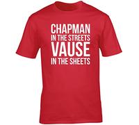Hippowarehouse Chapman in The Streets Vause in The Sheets Unisex Short Sleeve t-Shirt (Specific Size Guide in Description) Red
