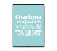 Hippowarehouse Charisma, Uniqueness, Nerve and Talent Printed Poster A4 Wall Art Design Classroom Room Gym Office Décor