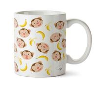 Hippowarehouse Cheeky Monkey and Banana Pattern Printed Mug Cup Ceramic 10oz