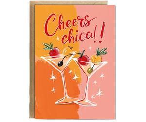 Hippowarehouse Cheers Chica Birthday Card Celebration for Her Personalised Card A5 with envelope for him for her Funny Cards for Men and Women Blank inside option