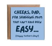 Hippowarehouse cheers, dad, for sh#gging mum, that can't have been easy father's day Personalised Card. 15cm x 15cm with envelope for him for her Funny Cards for Men and Women Blank inside option
