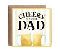 Hippowarehouse cheers to a great dad beer Personalised Card. 15cm x 15cm with envelope for him for her Funny Cards for Men and Women Blank inside option