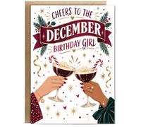 Hippowarehouse Cheers to the december girl Card - A5 with envelope for him for her Funny Cards for Men and Women