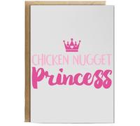Hippowarehouse Chicken nugget princess Birthday Card A5 Personalised with envelope for him for her Funny Cards for Men and Women Blank inside option