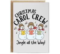 Hippowarehouse Childrens Christmas Carol Crew Snowmen Choir Jingle All the Way Personalised Card A6 with envelope for him for her Funny Cards for Men and Women Blank inside option