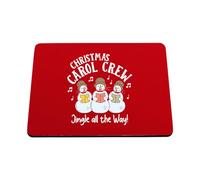 Hippowarehouse Childrens Christmas Carol Crew Snowmen Choir Jingle All the Way printed mouse mat pad accessory black rubber base 240mm x 190mm x 60mm