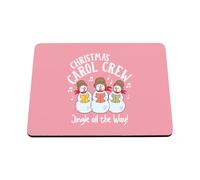 Hippowarehouse Childrens Christmas Carol Crew Snowmen Choir Jingle All the Way printed mouse mat pad accessory black rubber base 240mm x 190mm x 60mm