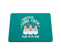 Hippowarehouse Childrens Christmas Carol Crew Snowmen Choir Jingle All the Way printed mouse mat pad accessory black rubber base 240mm x 190mm x 60mm