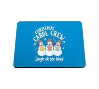 Hippowarehouse Childrens Christmas Carol Crew Snowmen Choir Jingle All the Way printed mouse mat pad accessory black rubber base 240mm x 190mm x 60mm