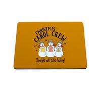 Hippowarehouse Childrens Christmas Carol Crew Snowmen Choir Jingle All the Way printed mouse mat pad accessory black rubber base 240mm x 190mm x 60mm
