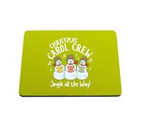Hippowarehouse Childrens Christmas Carol Crew Snowmen Choir Jingle All the Way printed mouse mat pad accessory black rubber base 240mm x 190mm x 60mm