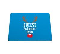 Hippowarehouse Childrens Christmas Design Cutest Reindeer Ever for the Cutest Baby printed mouse mat pad accessory black rubber base 240mm x 190mm x 60mm