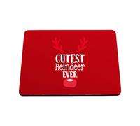 Hippowarehouse Childrens Christmas Design Cutest Reindeer Ever for the Cutest Baby printed mouse mat pad accessory black rubber base 240mm x 190mm x 60mm