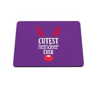 Hippowarehouse Childrens Christmas Design Cutest Reindeer Ever for the Cutest Baby printed mouse mat pad accessory black rubber base 240mm x 190mm x 60mm