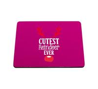 Hippowarehouse Childrens Christmas Design Cutest Reindeer Ever for the Cutest Baby printed mouse mat pad accessory black rubber base 240mm x 190mm x 60mm