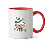 Hippowarehouse Childrens Christmas Little Pudding for Baby Girl or Boy Printed Mug Various Colour Options Ceramic Cup Kitchenware 11oz
