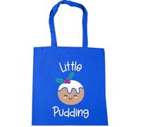 Hippowarehouse Childrens Christmas Little Pudding for Baby Girl or Boy Tote Shopping Gym Beach Bag 42cm x38cm, 10 litres