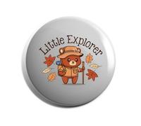 Hippowarehouse Childrens Family Camping Trip Little Explorer Bear Badge Various Sizes 38mm 50mm 75mm