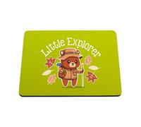 Hippowarehouse Childrens Family Camping Trip Little Explorer Bear printed mouse mat pad accessory black rubber base 240mm x 190mm x 60mm