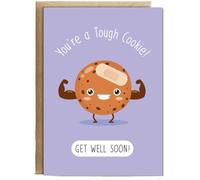Hippowarehouse Childrens Get Well Soon Card Youre a Tough Cookie Personalised Card A5 with envelope for him for her Funny Cards for Men and Women Blank inside option