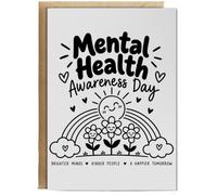 Hippowarehouse Childrens Mental Health Awareness Day Positivity for Little Minds Personalised Card A6 with envelope for him for her Funny Cards for Men and Women Blank inside option