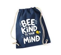 Hippowarehouse Childrens Mental Health Day Be Kind to Your Mind Bumble Bee Drawstring Cotton School Gym Bag 37cm x 46cm, 12 litres