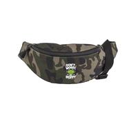 Hippowarehouse Childrens Mental Health Day Dont Worry Be Hoppy Smiley Frog Waist Pack Bum Bag Festival Accessory 38x14x8cm 2.5 litres