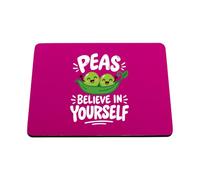 Hippowarehouse Childrens Mental Health Day Peas Believe in Yourself printed mouse mat pad accessory black rubber base 240mm x 190mm x 60mm