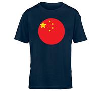 Hippowarehouse China Flag Kids Children's Short Sleeve t-Shirt Navy Blue