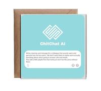 Hippowarehouse chitchat ai leaving card Personalised Card. 15cm x 15cm with envelope for him for her Funny Cards for Men and Women Blank inside option