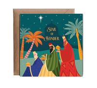 Hippowarehouse Christian Christmas Card The Star of Wonder and The Three Wise Men Personalised Card. 15cm x 15cm with envelope for him for her Funny Cards for Men and Women Blank inside option