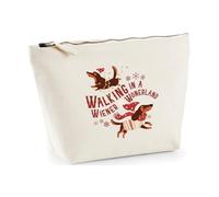 Hippowarehouse Christmas Dog Lover Walking in a Wiener Wonderland Printed Make up Cosmetic wash Bag 18x19x9cm