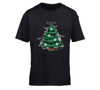 Hippowarehouse Christmas Emo Gothic Tree Kids Children's Short Sleeve t-Shirt 12-13 Years Black