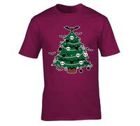 Hippowarehouse Christmas Emo Gothic Tree Unisex Short Sleeve t-Shirt XXL Adult Maroon