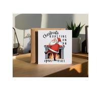 Hippowarehouse Christmas funny chestnuts roasting on an open fire Personalised Card. 15cm x 15cm with envelope for him for her Funny Cards for Men and Women Blank inside option
