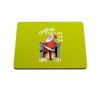 Hippowarehouse Christmas funny chestnuts roasting on an open fire printed mouse mat pad accessory black rubber base 240mm x 190mm x 60mm