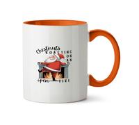 Hippowarehouse Christmas Funny Chestnuts Roasting on an Open fire Printed Mug Various Colour Options Ceramic Cup Kitchenware 11oz