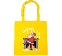 Hippowarehouse Christmas funny chestnuts roasting on an open fire Tote Shopping Gym Beach Bag 42cm x38cm, 10 litres