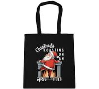 Hippowarehouse Christmas funny chestnuts roasting on an open fire Tote Shopping Gym Beach Bag 42cm x38cm, 10 litres
