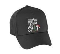 Hippowarehouse Christmas Look at me Being All Festive Premium Printed 5 Panel Baseball Cap hat OneSize Adults Black