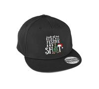Hippowarehouse Christmas Look at me Being All Festive Premium Printed 5 Panel Flat Peak Cotton Snapback OneSize Adults Black